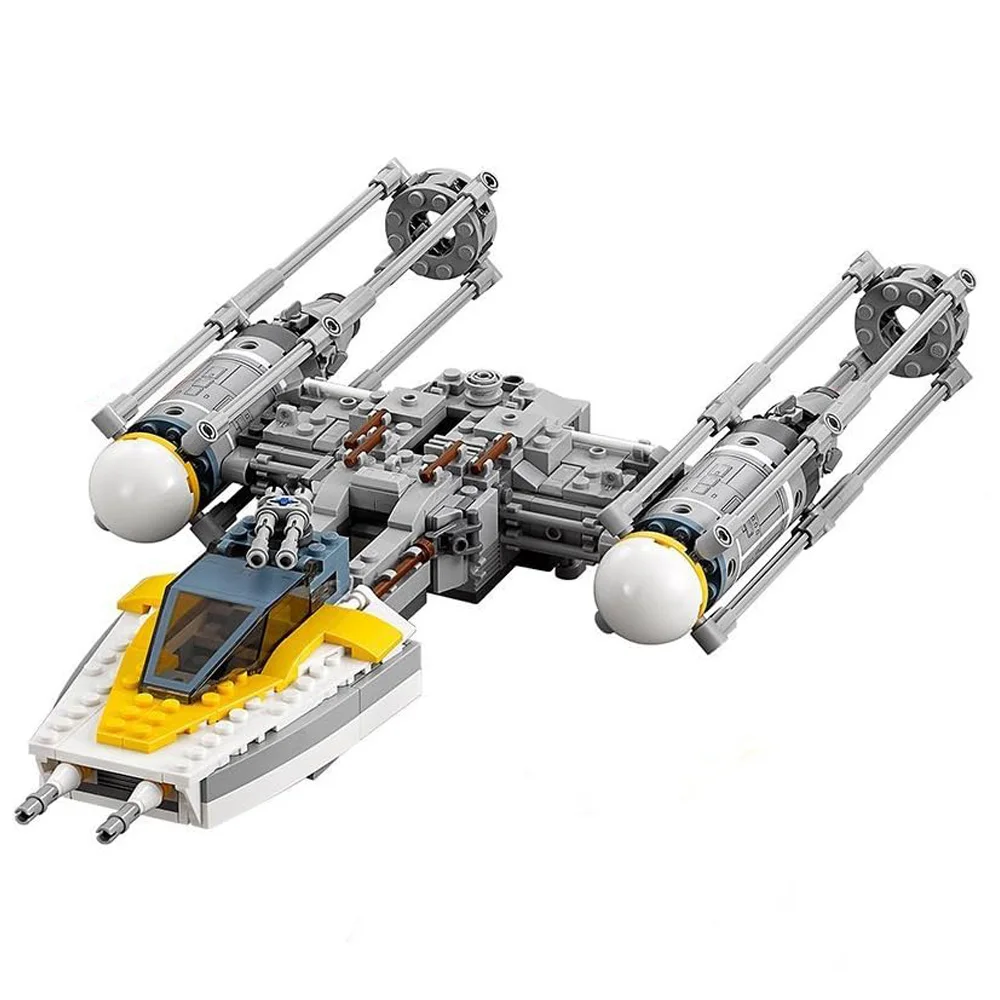 Space Battle Y-wing Starfighter Building Blocks Set, Bomber Starfighter Model Toys, Assemble Brick Toy Children Birthday Gift