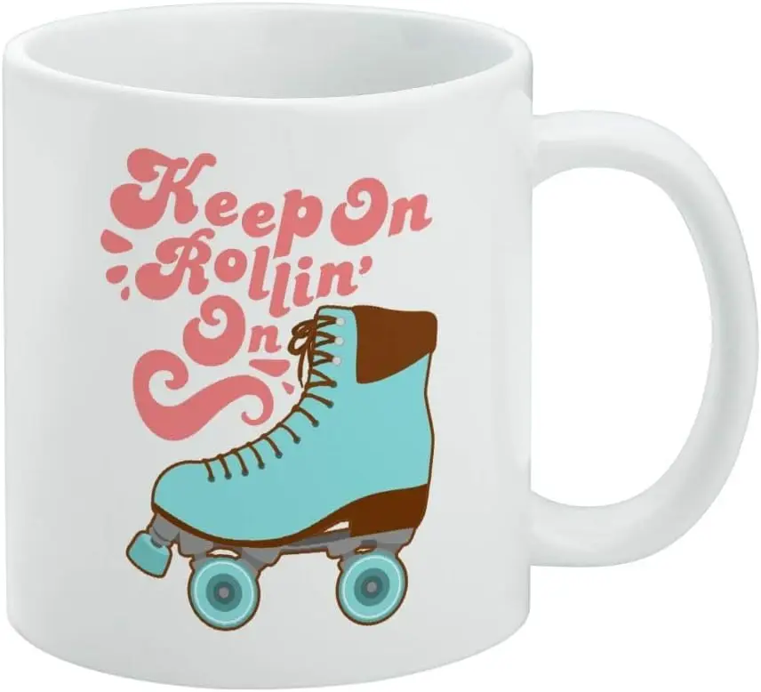 GRAPHICS & MORE Roller Skates Derby Keep On Rolling Skating Ceramic Coffee Mug, Novelty Gift Mugs for Coffee, Tea and Hot Dr