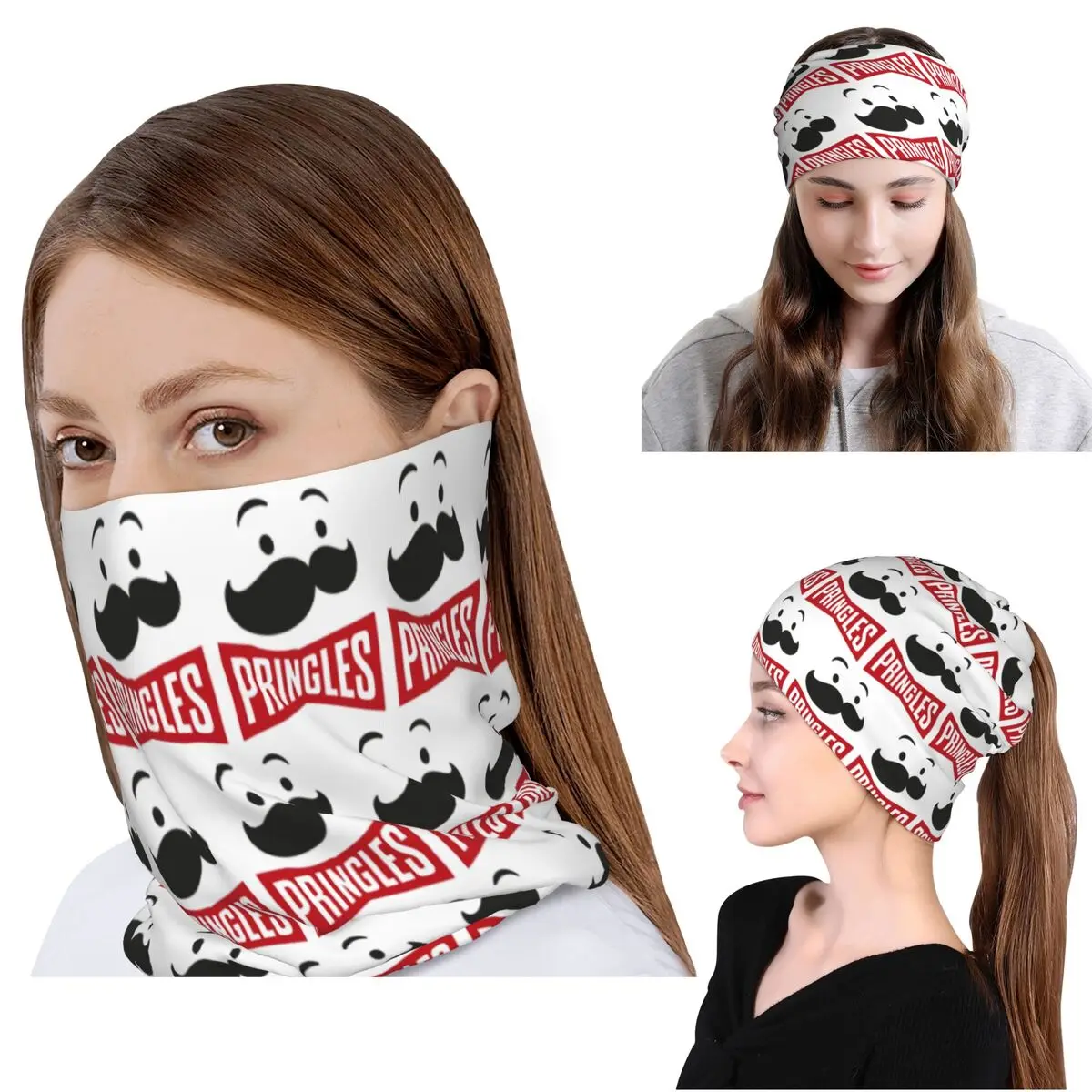 Potato Crisps Chips Pringles Print Bandana Halstuch Gesichtsschal Multifunktions-Sturmhaube Mütze für Männer Frauen Erwachsene Winter