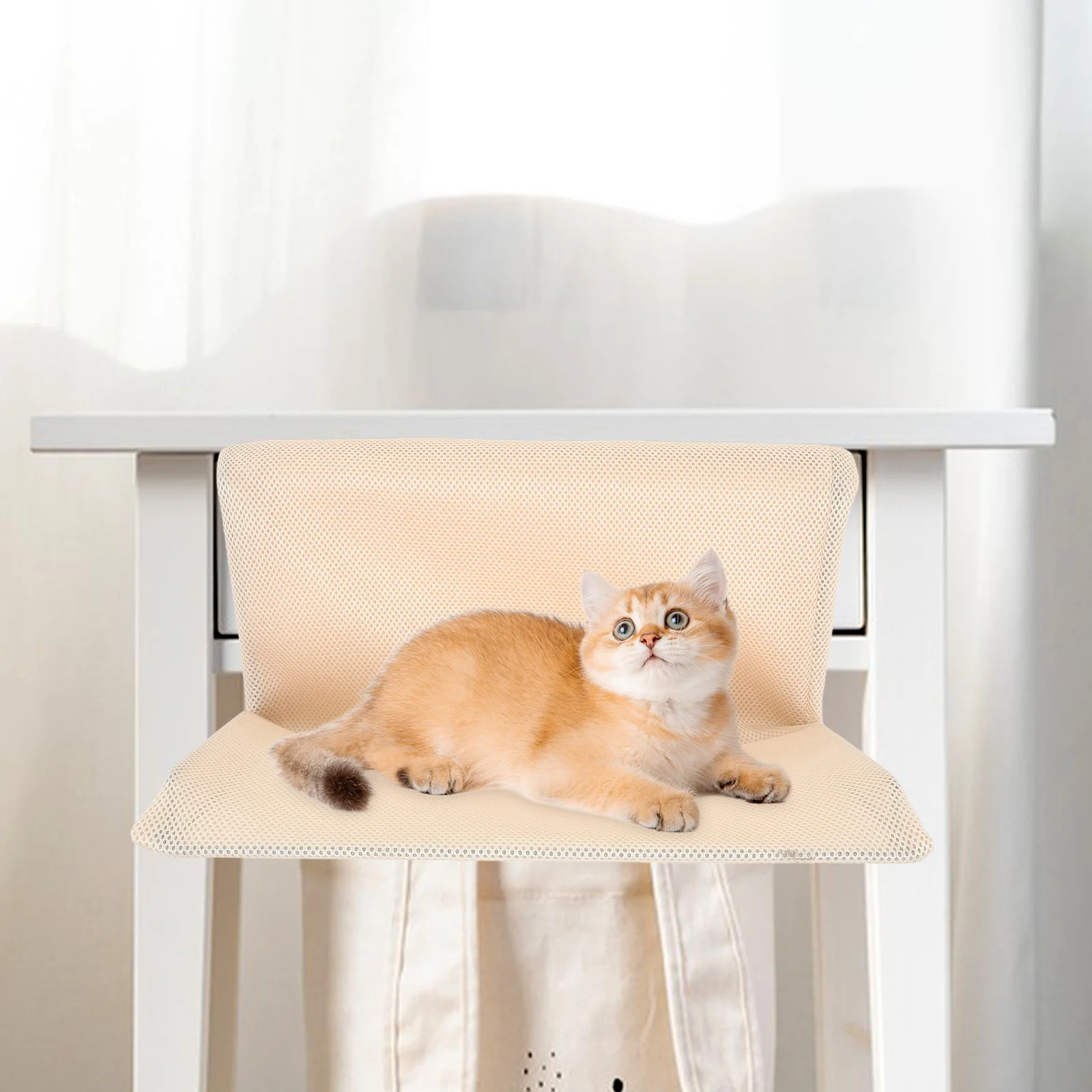 

Hanging Cat Bed For Window Fleece Lined Detachable Cover Space Saving Cat Hammock Perch Sill Basket Nest Swing Bed Mat