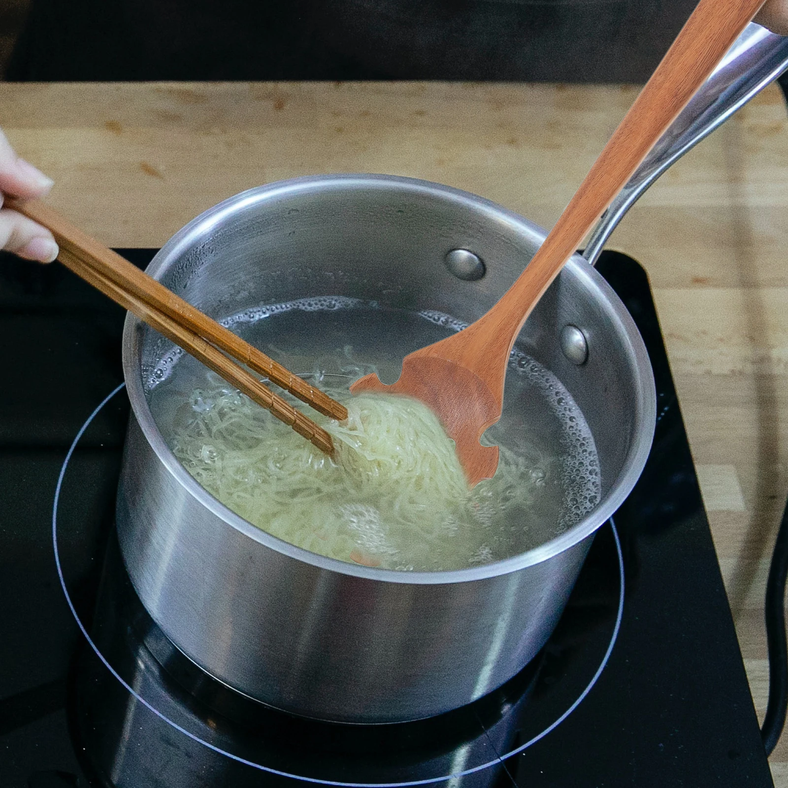 

Teak Soup 33.5x8cm Hollow Long H Pasta Spoon Noodle Strainer Kitchen Utensil Wooden Noodle Strainer Ladle