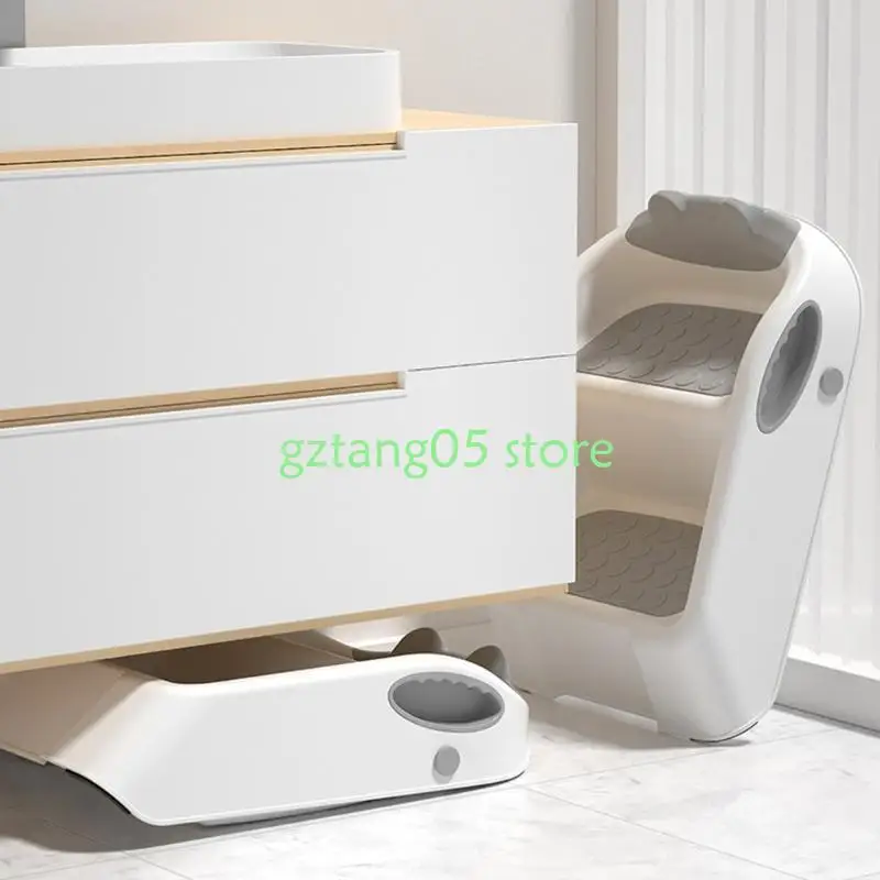 57ee 스텝 대변 유아 스테핑 의자 접이식 아기 사다리 도우미 도우미 안티 슬립