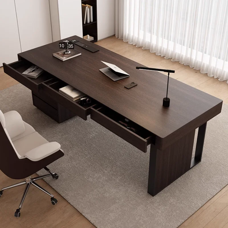 Bureau de bureau exécutif en bois, Design de rangement de réception, bureau esthétique, organisateurs minimalistes, meubles uniques Escrivaninha