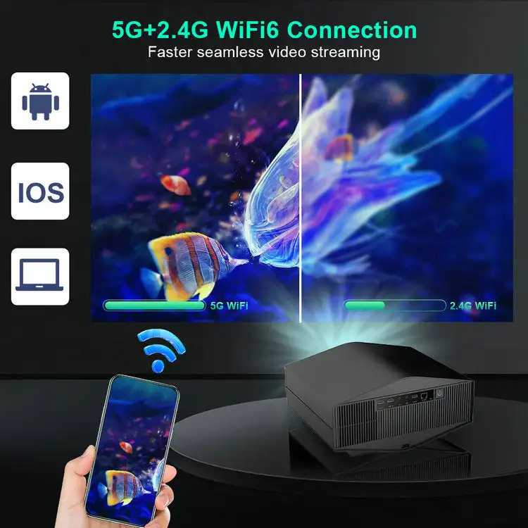 YG710 Hohe Helligkeit 4K FHD 1080P Autofokus High-End-Projektor Smart Präsentation Video Heimkino Strahl