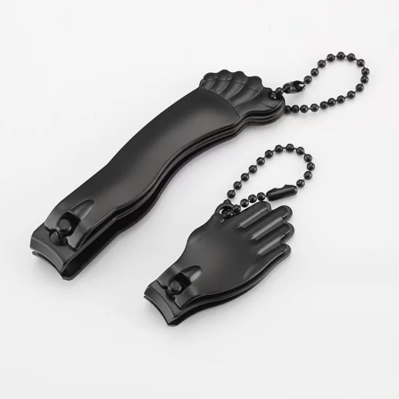 Multifunctional Keychains Palm/Foot Shaped Keychain Metal Car Key Ring Car Bag Ornament Can Be Used As Nail Clippers 2Pcs/set