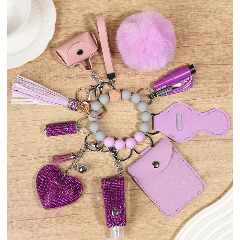 Protection Defence Key Chains Set Accessories for Women Safety Wristlet Self Defense Keychain