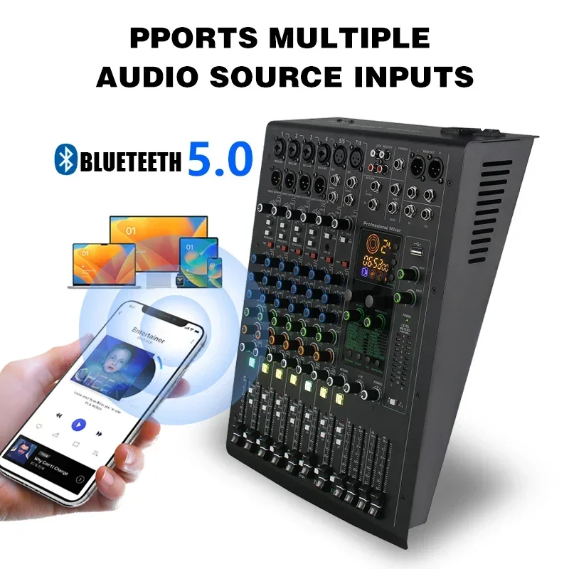 MDF12 Hot selling sound audio sound board mixer usb recording 12 channels audio mixer