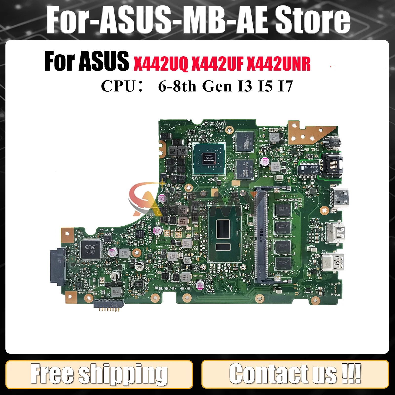 

X442UQ Laptop Motherboard For ASUS F442U X442UAR X442UF X442URR A442U X442UNR X442U R419u X442UQ X442UR Mainboard I3 I5 I7 CPU