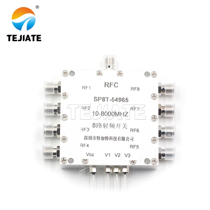 SP8T Single-Pole Eight-Throw RF Switch 0.01-8GHz 8-Way Electronic Switch with 8 Channels