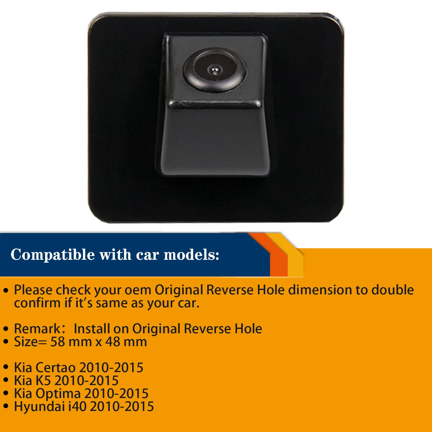 Misayaee HD Rear view Camera for Kia K5 Optima 2010-2014,Cerato(2013-) Hyundai i40 sedan(2011-), Original Camera Hole Camera