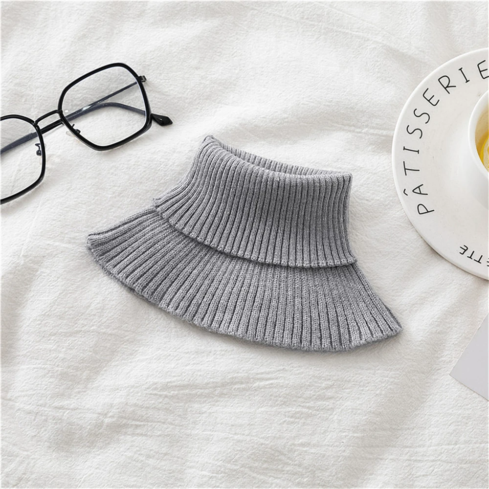 موضة وشاح للرقبة دافئ انفصال الياقة المدورة طوق عالية الرقبة طوق دفئا محبوك المرأة الرقبة أدفأ للإكسسوارات #5