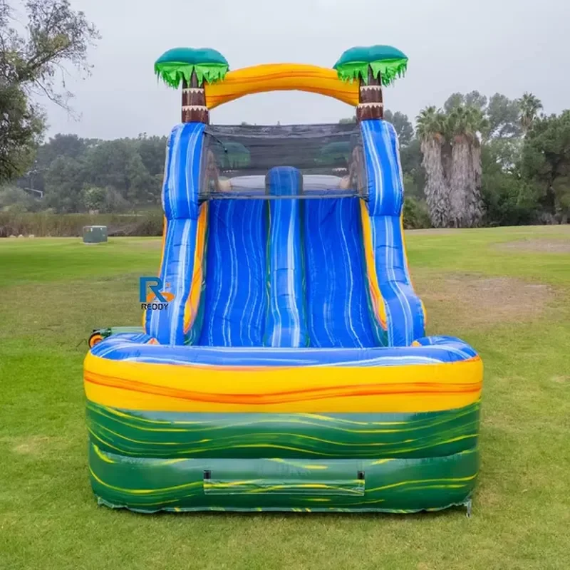 Inflatable Playground Obstacle Course with Water Slide and Bounce House Combo