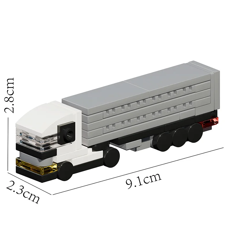Mini vehículo de basura, camión mezclador de cemento, camión de cama plana larga, modelo de bloques de construcción, Kit de montaje de ladrillos, juguete, regalo de cumpleaños para niños