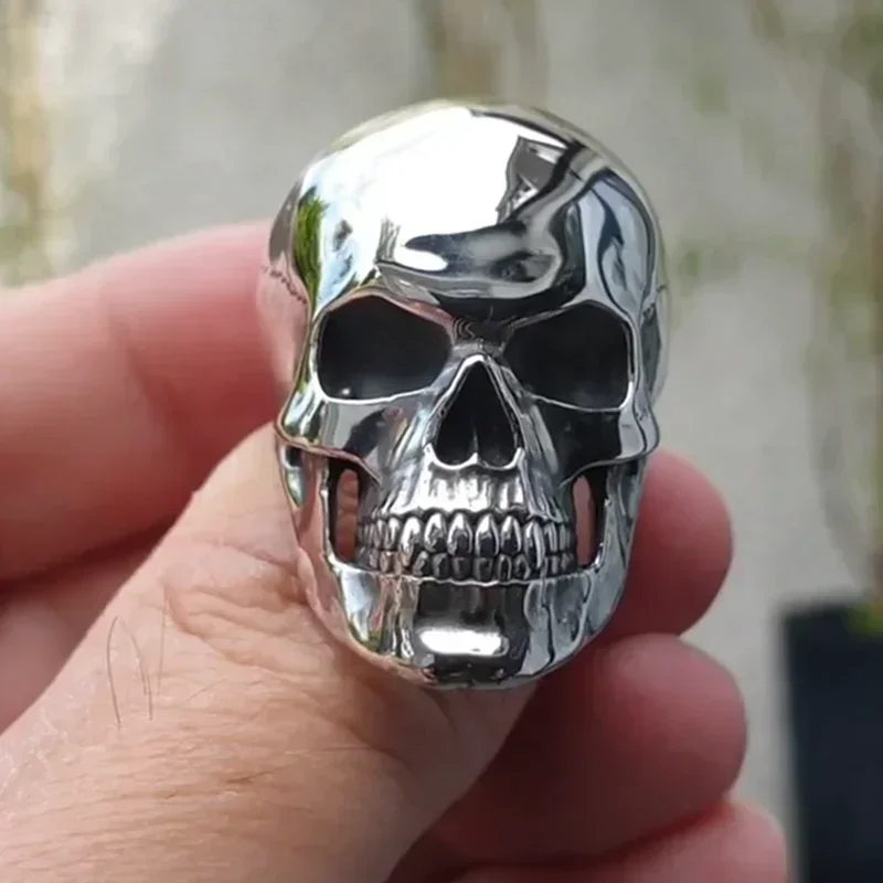 2024 new Hip-Hop Men\'s Biker Rings Ghost Head Skull Rings for men Gothic Punk Metal Rock Biker Jewelry Accessories Wholesale