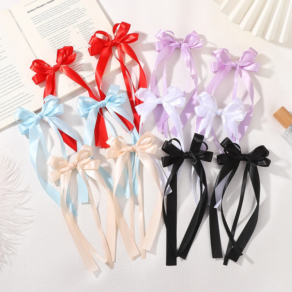 Ribbon Bow Hair Clip with Long Tassel 6