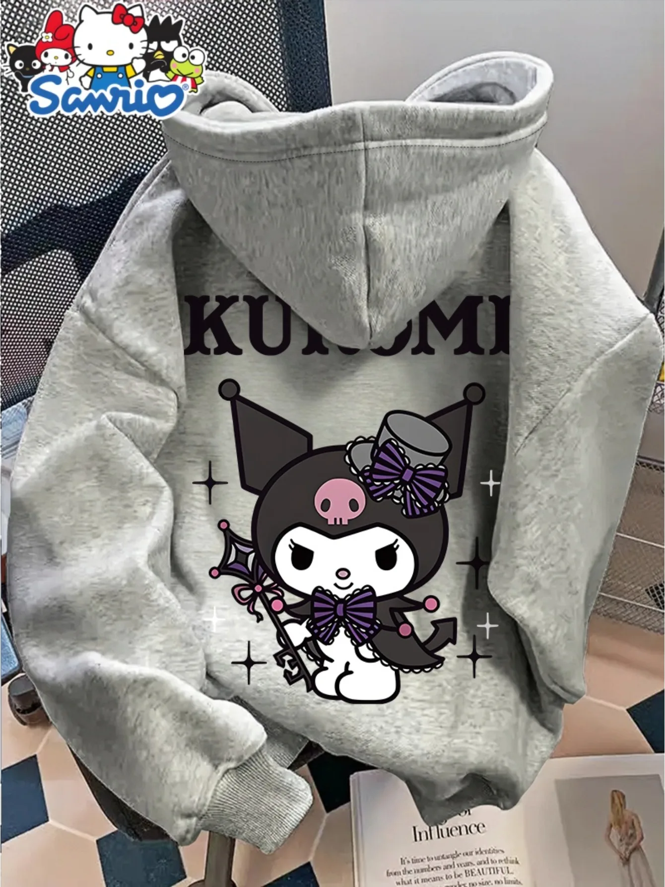 هوديس سانريو كورومي للرجال والنساء - هوديس بقلنسوة مطبوع عليه رسوم كارتونية لطيفة كاجوال #1