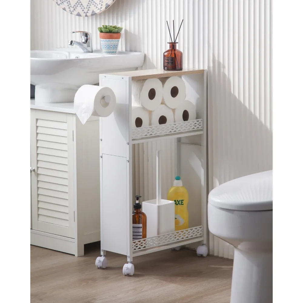 

Compact Toilet Paper Storage Cabinet for Efficient Space Use in Small Bathrooms and Apartments
