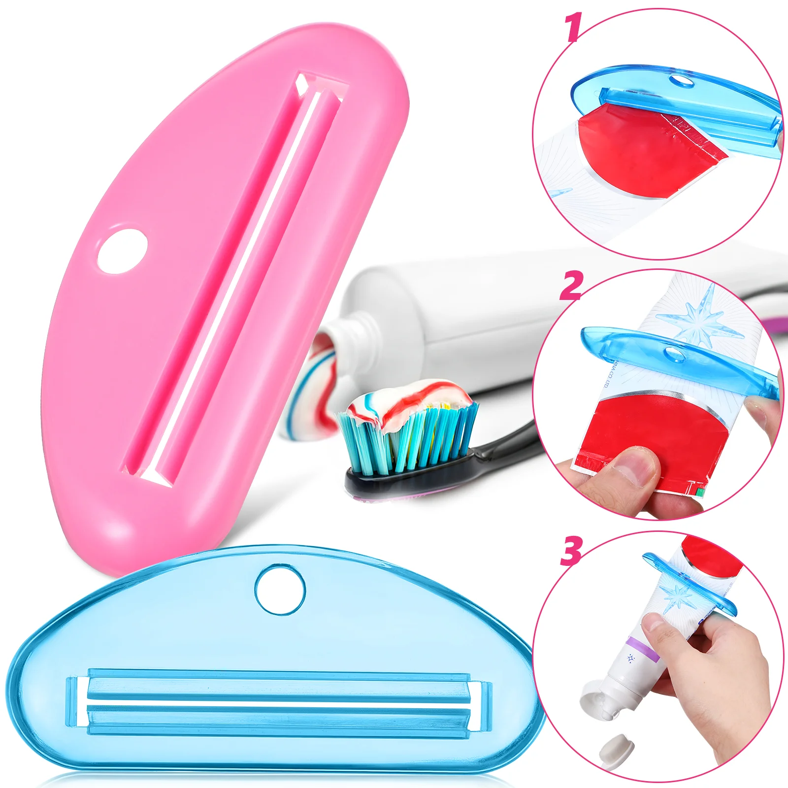 10 Pcs Mixed Color Toothpaste Squeezer Tube Rollers For Manual Dispenser Holder