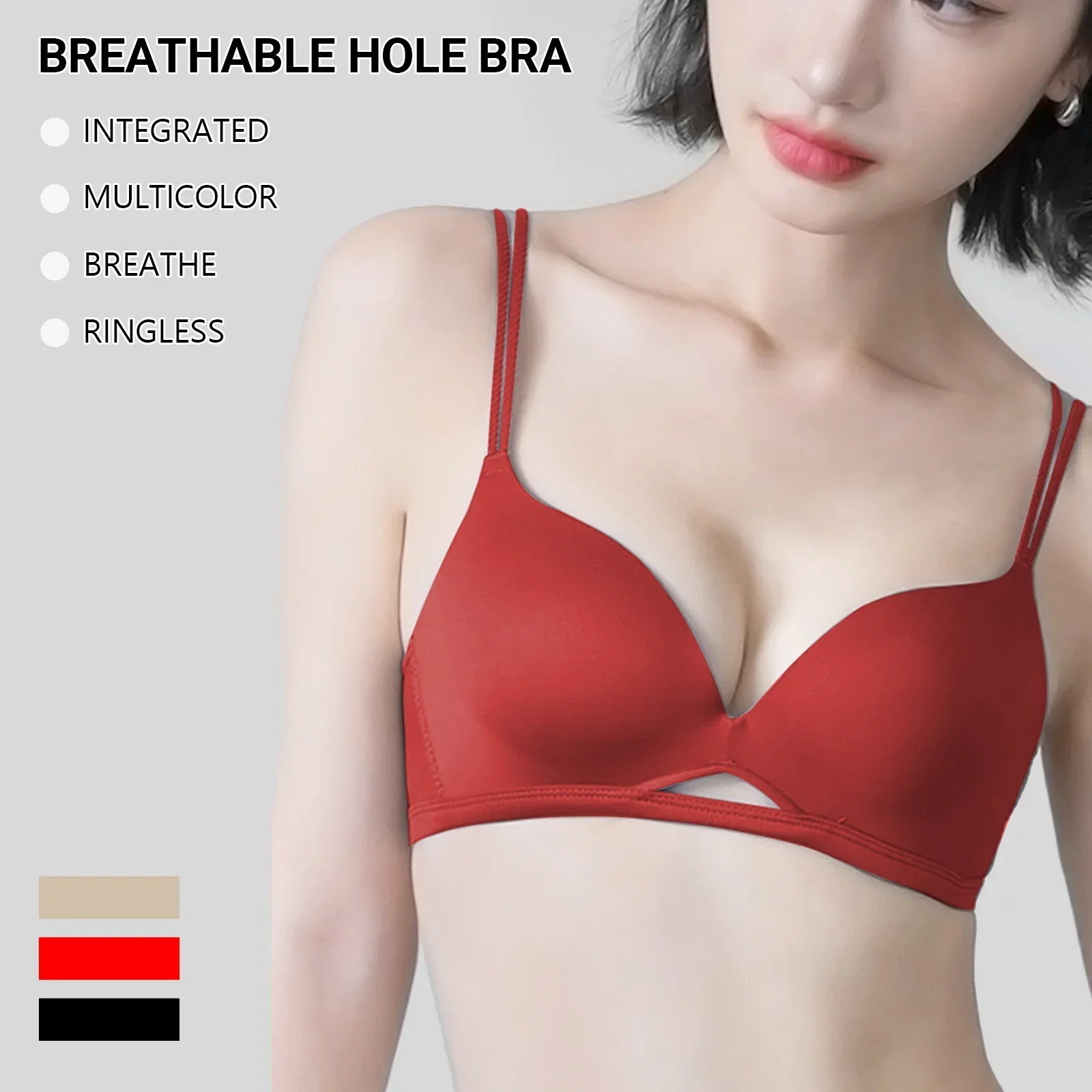 

IUSIBRALEA Women's Underwear Small Chest Gathering Anti-Sagging No-Steel Rings Thin No-empty Cup Girls Bra Suit 2025 for Women