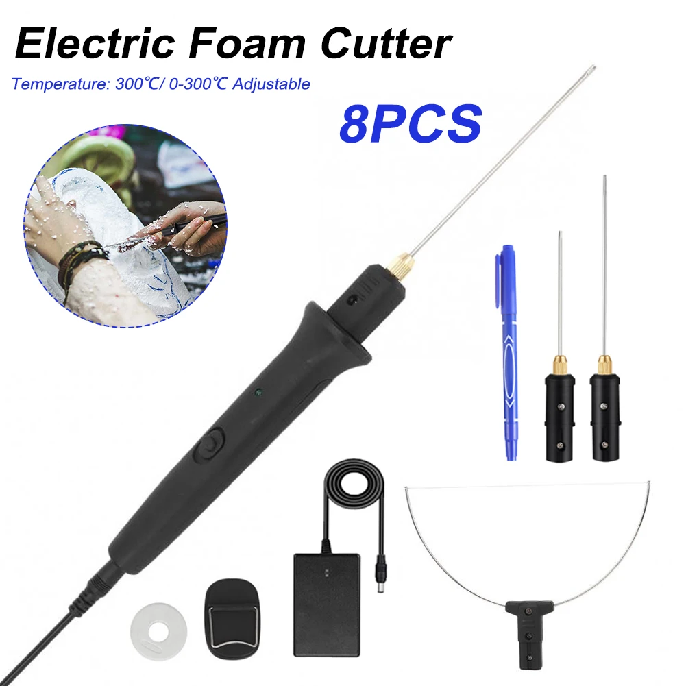 

EU 24W Electric Foam Cutter Kit Foam Cutting Pen 0-300℃ Adjustable Temperature Hot Wire Cutter Styrofoam Cutting Tool Engraver