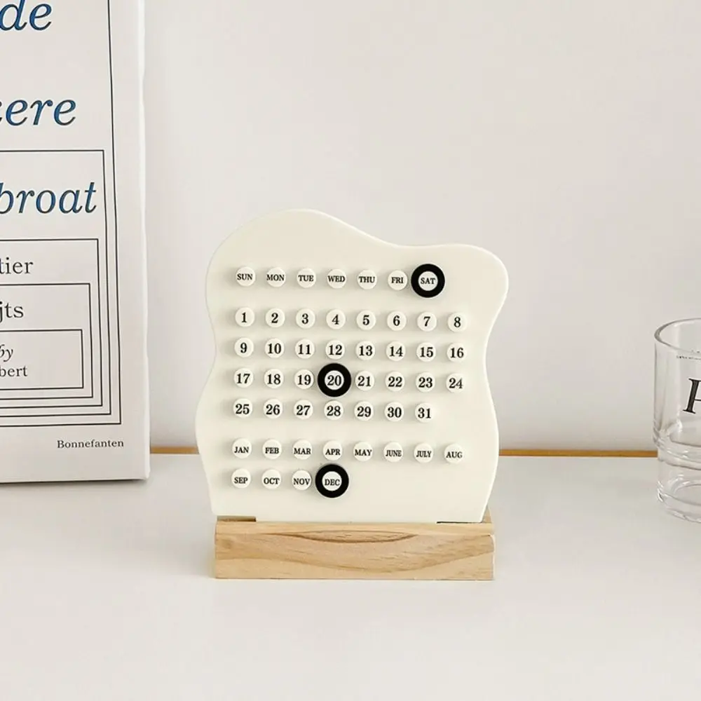 Kreatywny kalendarz wieczny z regulacją miesiąca i daty, kalendarz Montessori, kalendarz DIY, drewniana podstawa.