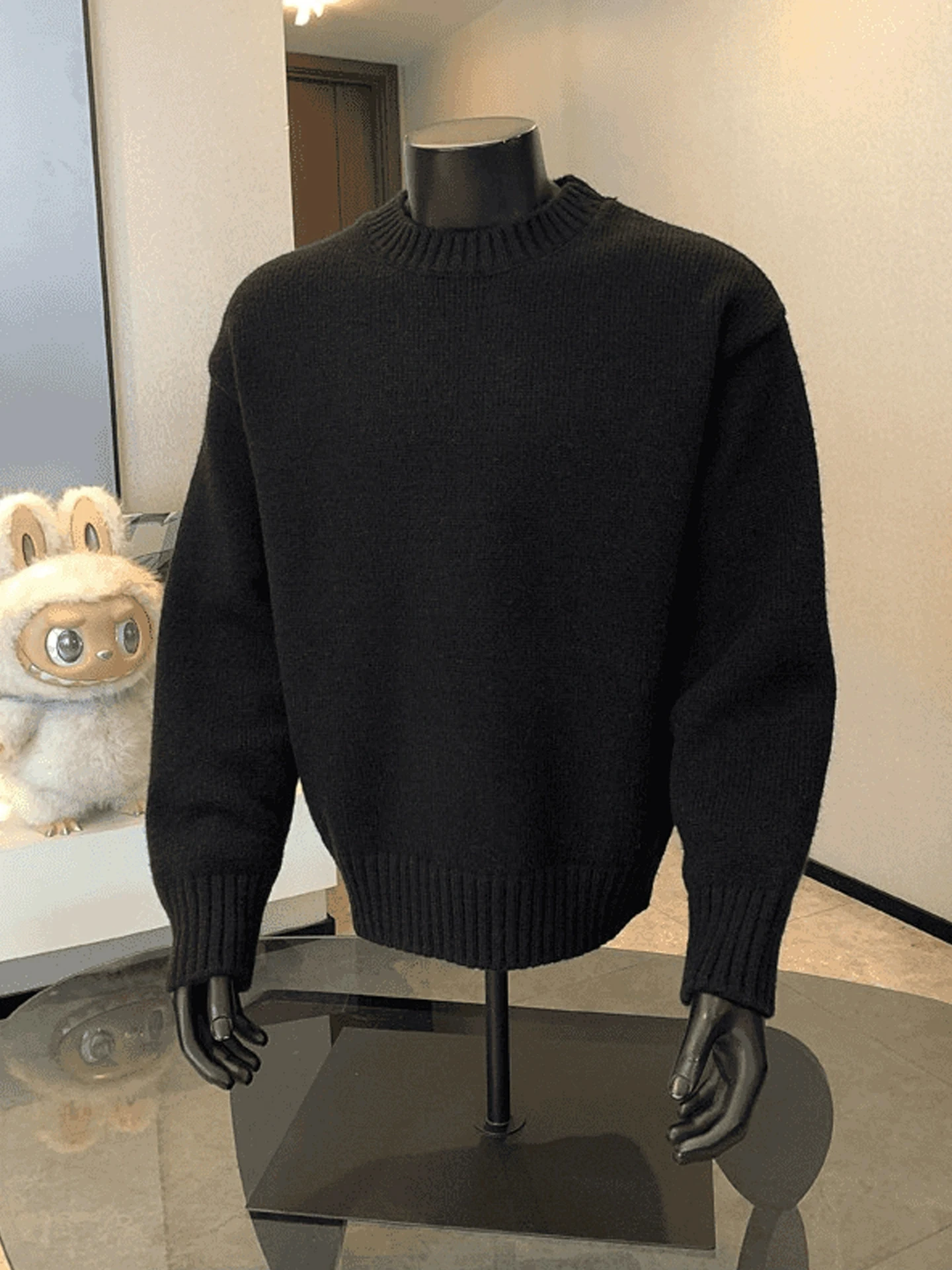 

Мужской свитер Cleanfit из трикотажа, утепленный, с начесом, базовый слой, тяжелый, мягкий акрил, длинный рукав