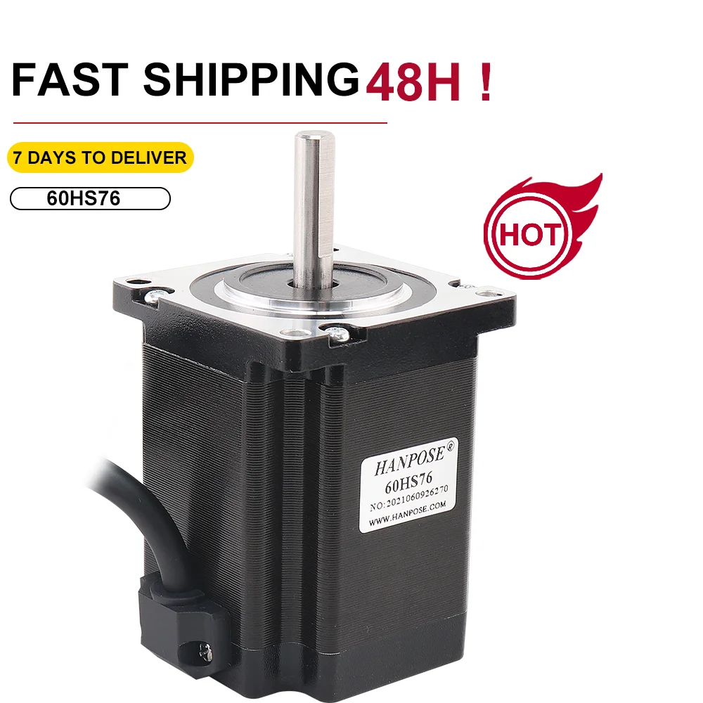 1pcs Nema24 Stepper Motor 60HS76 motor 4-lead 2.3N.M 4.0A  24V Step Motor 1.8 degree for Motor in automatic feeder