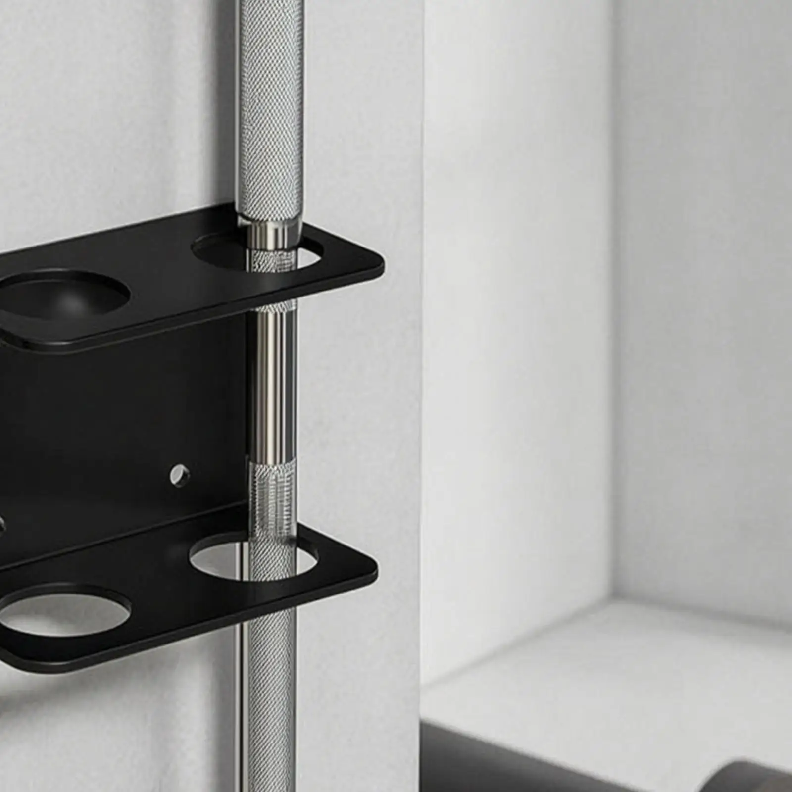 Single Barbell Wall Mount Steel Holder Vertical Bar Storage Rack for Home Gym Tight Space