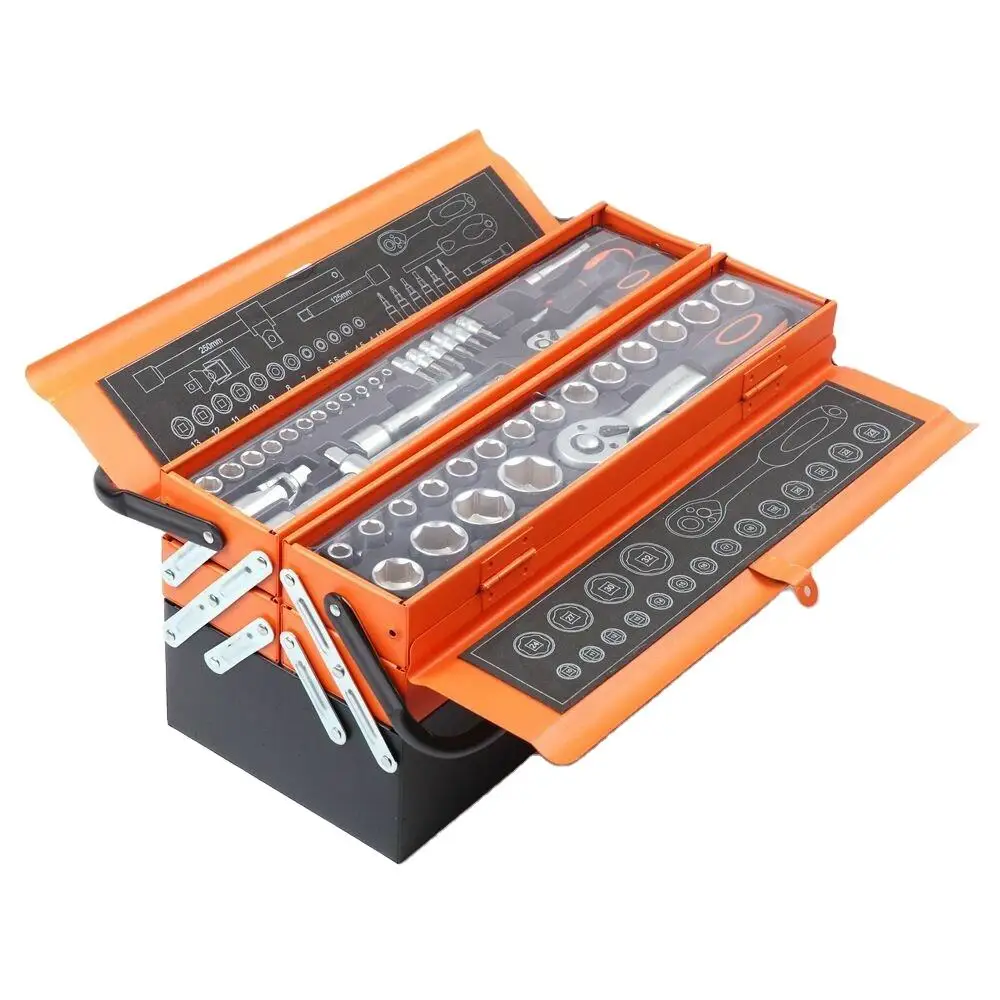 New Arrival 48pcs Hand Tool Set Screwdriver Wrench Socket Set  Household Tools Case Mechanical Metal Box Hand Tool Set Box