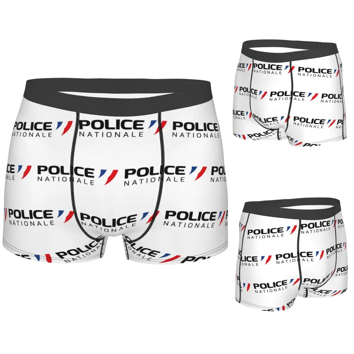 

Boxer Underpants Shorts French National Police Panties Men's Comfortable Underwear for Homme Man Boyfriend Gift
