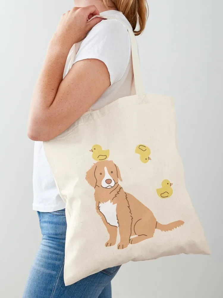 

Duck Tolling Retriever and Rubber Ducks Tote Bag bags for women Large bags for women reusable shopping bags Fabric bag