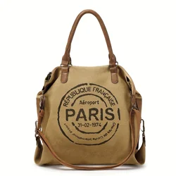 Paris Republique Bag Canvas Tote Bag Crossbody Bag Handbag Large