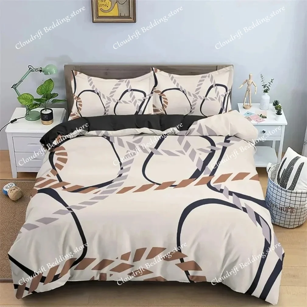 New Simple Modern Geometric Bedding Set, Geometric Trapezoid Printed Duvet Cover,Single Double Bed Quilt Cover And Pillowcase
