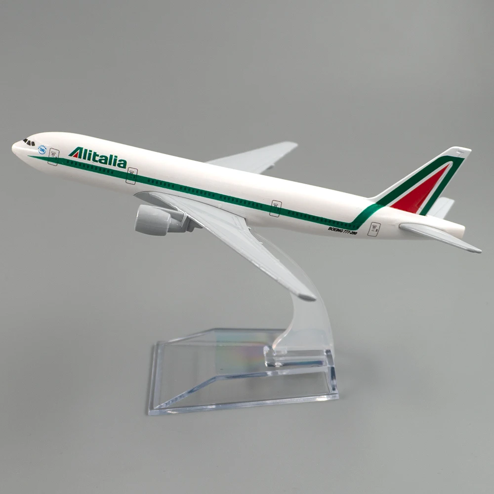 

1/400 Alloy Aircraft Boeing 777 Alitalia 16cm Alloy Plane B777 Model Toy Children Gift for Collection Decoration
