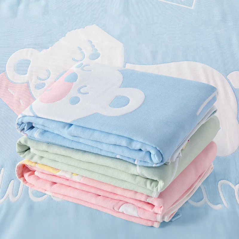 Cotton Baby Bath Towel Boys Girls Towel Blanket For Newborn Baby Bathrobe Cartoon Baby Bath Towel Gauze Washcloth Infant Swaddle