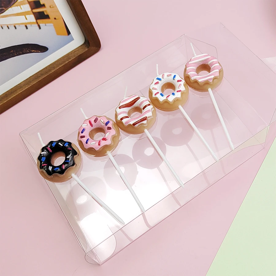 5PCS Cartoon Kuchen Kerzen heißer Verkauf Donuts alles Gute zum Geburtstag Kinder Party Dekorationen romantische Valentinstag Geschenke – Detail 3