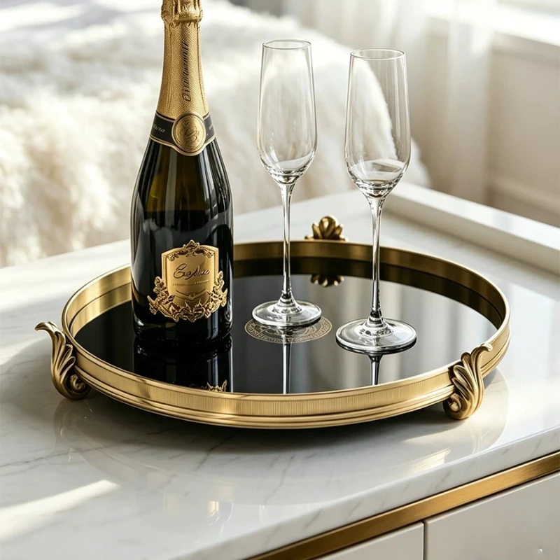 European Modern Sleek Tray Design Light Luxury Decoration American Tray Living Room Coffee Home Accessories Dienblad XY40TP
