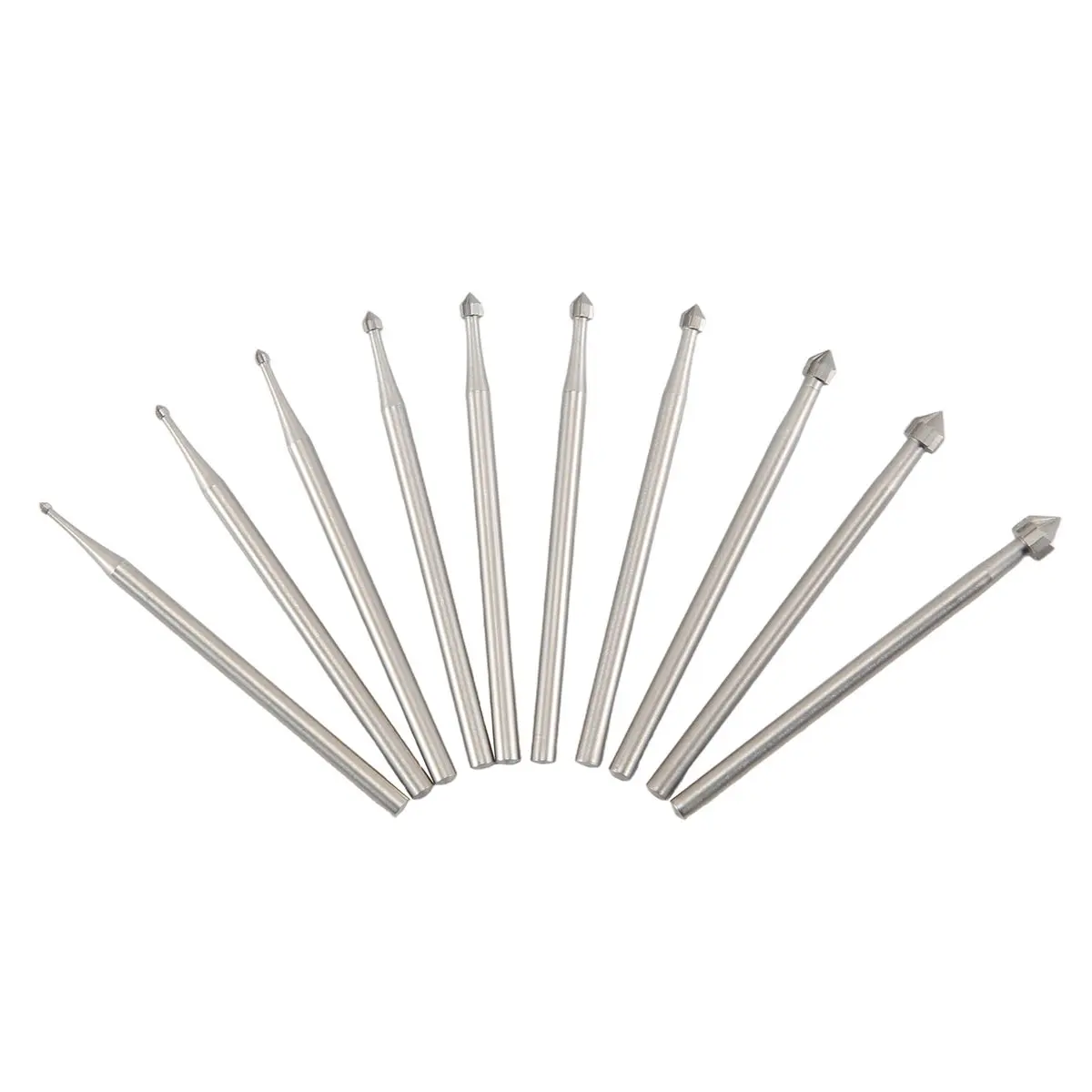 

ABFA 10 Pcs Jewelry Setting Burr - 3/32Inch Shank Stone Setting Burs Cylinder - Cone Shape Lapidary Making Tools