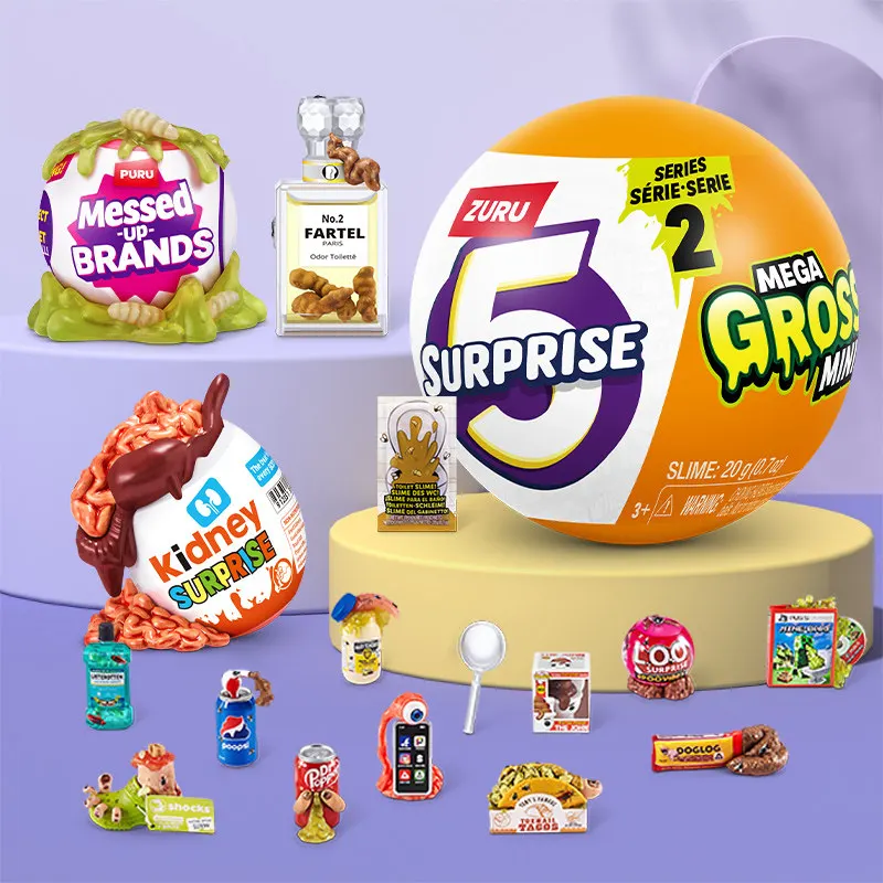 Zuru 5 Surprise Mega Grosse Minis Serie 2 Scherzartikel Blindball Spielzeug – Verwirrte Marken, gefälschtes Ekel-Essen, kniffliges Scherzspielzeug für Kinderpartys