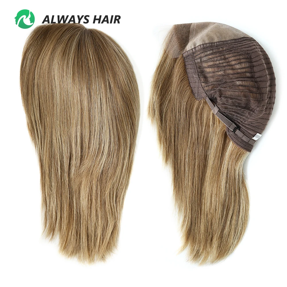 Alwayshair - MT12  9 Inches Long Hair Mono Top Wig French Lace Front Silky Chinese Cuticle Remy Human Hair Women Wig Promotion