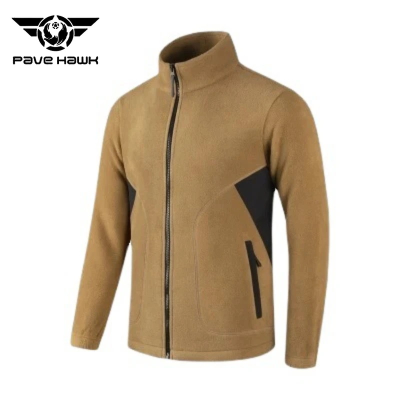 

Autumn Winter Double-sided Fleece Jacket Men Outdoor Sports Stand Up Collar Windproof Warm Coat Hiking Camping Climbing Jackets