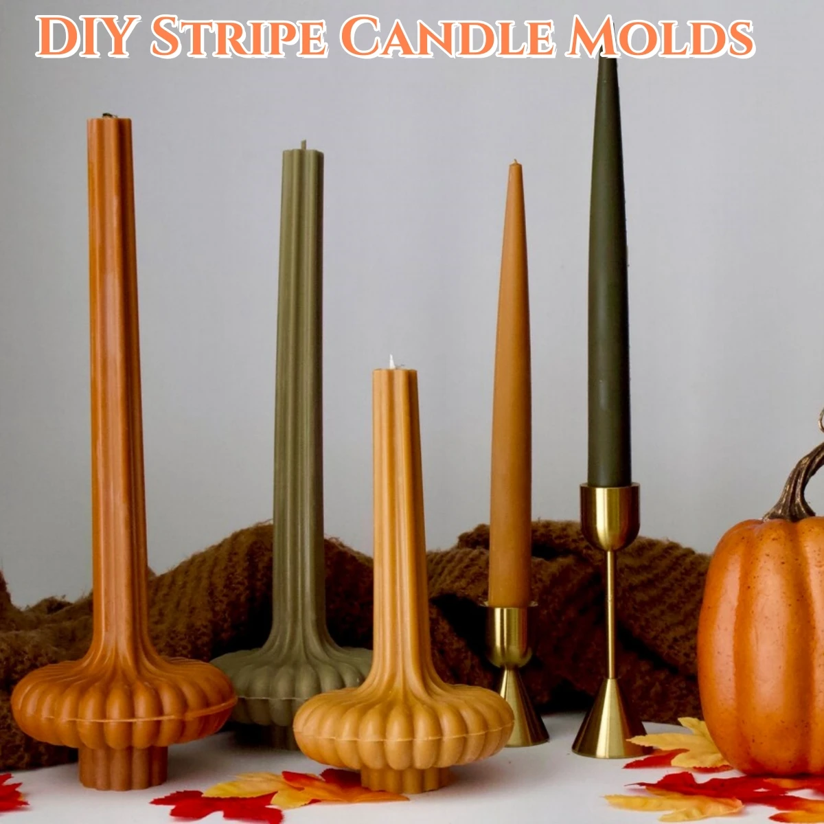 

1/2PCS DIY Candle Mold Handmade Stripe Candle Molds 3D Vase Cylinder Plastic Candle Mould for Wedding Halloween Home Decor