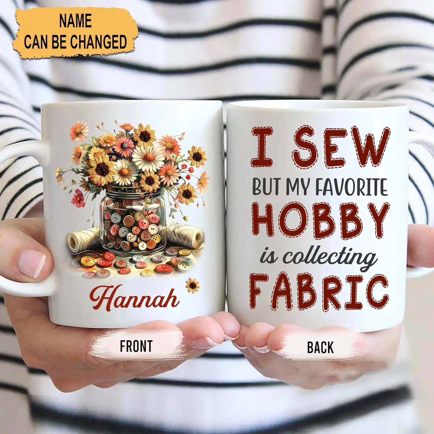 Personalized Sewing Mug - Gifts For Sewing Lovers - Quilting Gift For Women Mom For Sewers Inspiration Birthday Christmas