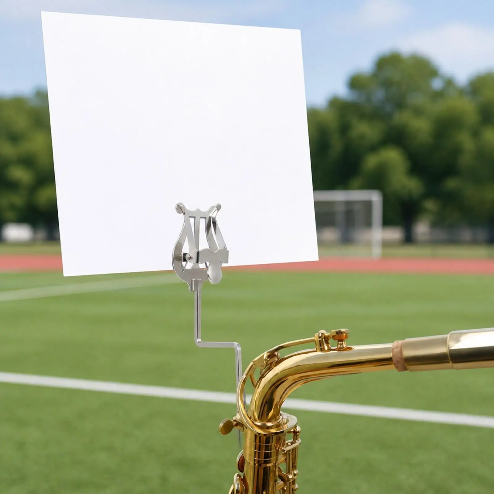 Portable Saxophone Lyre Music Clip Holder Electroplated Metal Bracket for Alto Sax Performance Practice