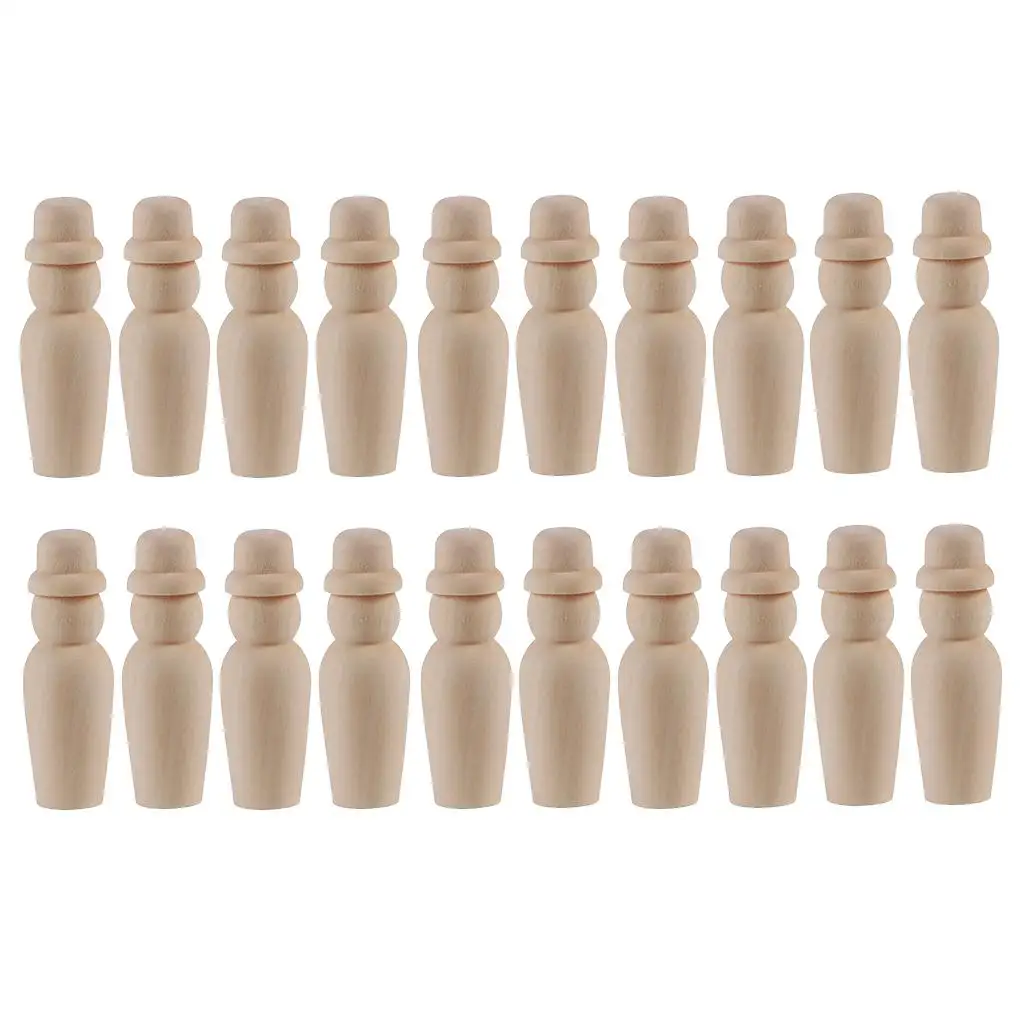 

20Pcs Natural Unfinished Wooden Peg Doll Bodies - Quality People Shapes for Arts and Crafts, Kids Toys