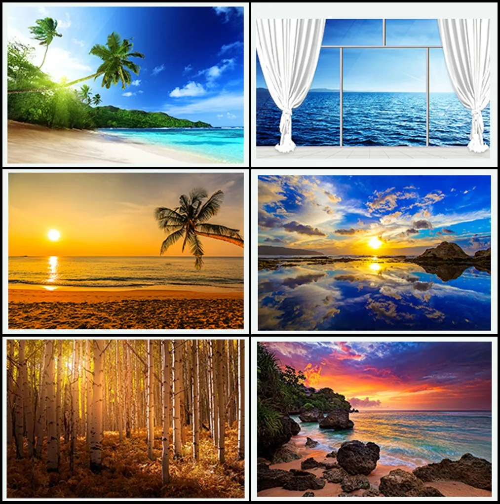 1 Stück rahmenlose Leinwandmalerei, Strandlandschaft, Leinwandgemälde, Sonnenuntergang, goldenes Meer, Bilder, tropische Palme, Wandkunst, Poster, Scen