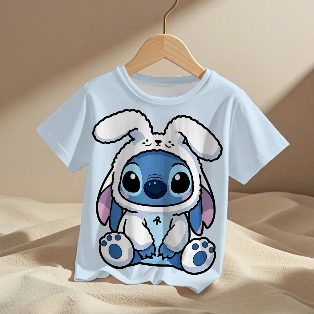 

2025 Summer Tops Short Disney Kids 3d Print Tees 1-14 Years T-shirt Children Cartoon Style Sleeves Tees Kids T Shirt