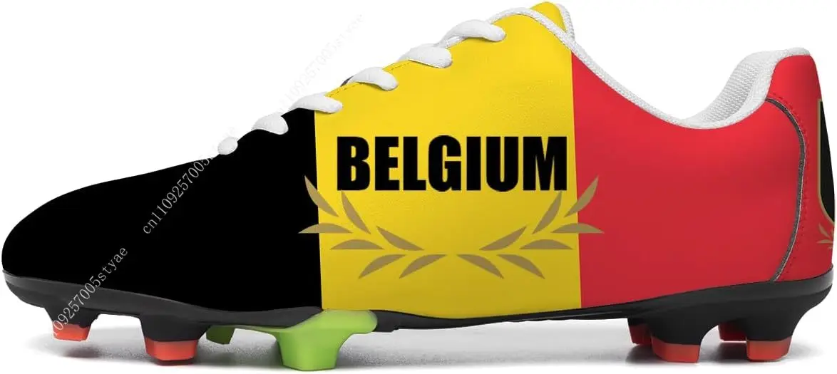 Belgium Flag Soccer Shoes Men Womens Football Shoe PU Sneakers Outdoor Lace Up Sports Shoes 2026 - view 2
