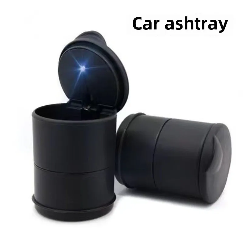 

Car Ashtray, Car Interior Accessories, LED Lights, Plastic, Portable, Personalized, Creative, Heat-resistant, and Covered