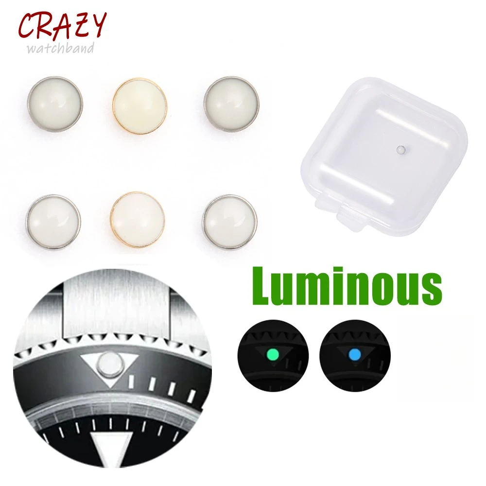 Cuentas blancas luminosas Pip reloj bisel insertar 12 en punto Lume Pearl Dot Mod piezas de repuesto accesorios bisel pieza de reloj
